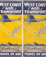 Old 1929 West Coast Air Transport Postcard 